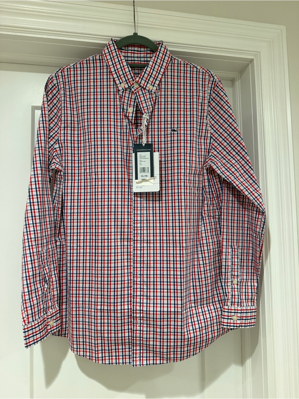 Vineyard Vines Red, Blue & White Plaid Button-Down Shirt